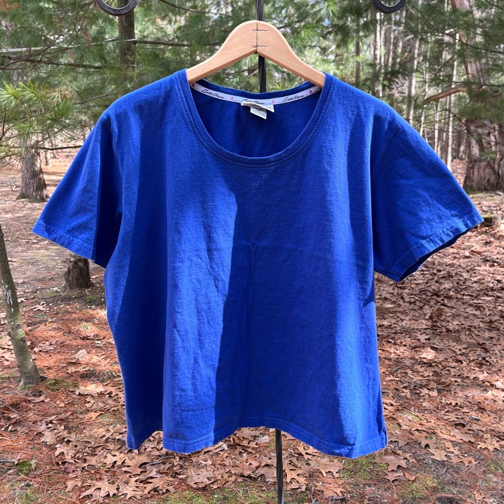 90s Bill Blass Jeans Athleisure Boxy T-Shirt Purple Size XXL Sporty Colorful